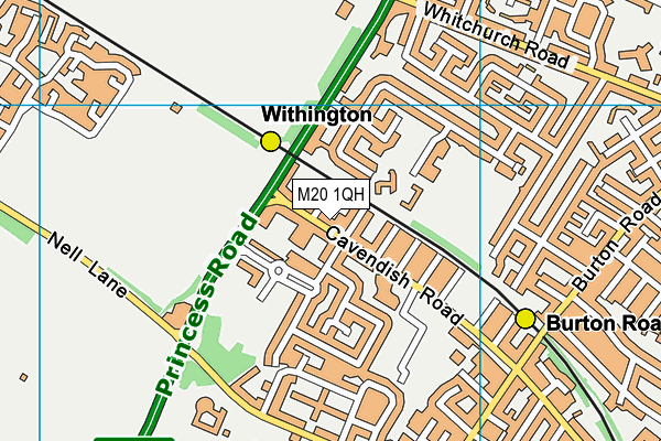 M20 1QH map - OS VectorMap District (Ordnance Survey) M20 1QH map - OS VectorMap District (Ordnance Survey)