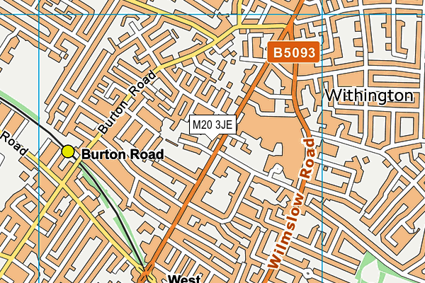 M20 3JE map - OS VectorMap District (Ordnance Survey)