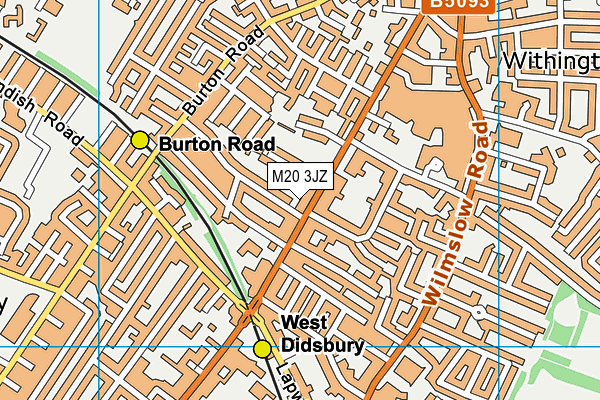 M20 3JZ map - OS VectorMap District (Ordnance Survey)