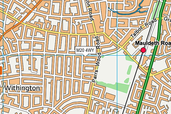 M20 4WY map - OS VectorMap District (Ordnance Survey) M20 4WY map - OS VectorMap District (Ordnance Survey)