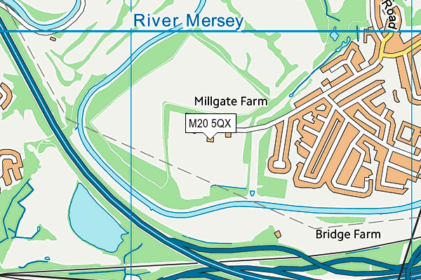 M20 5QX map - OS VectorMap District (Ordnance Survey)