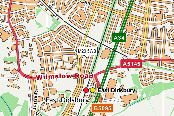 M20 5WB map - OS VectorMap District (Ordnance Survey)