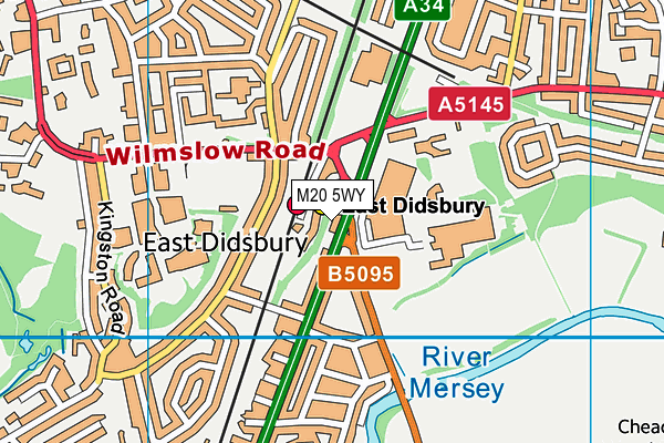 M20 5WY map - OS VectorMap District (Ordnance Survey) M20 5WY map - OS VectorMap District (Ordnance Survey)