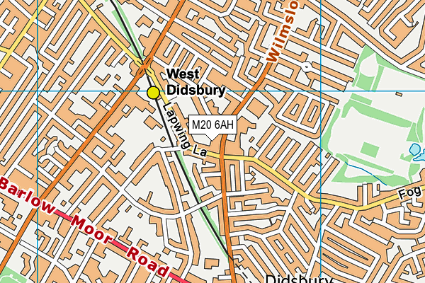 M20 6AH map - OS VectorMap District (Ordnance Survey)