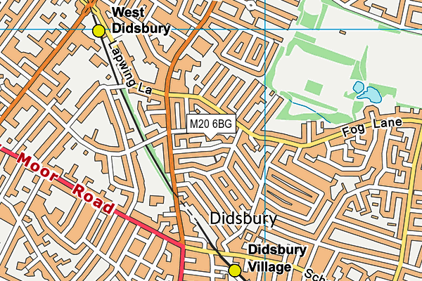 M20 6BG map - OS VectorMap District (Ordnance Survey)