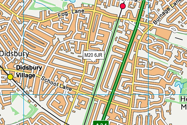 M20 6JR map - OS VectorMap District (Ordnance Survey) M20 6JR map - OS VectorMap District (Ordnance Survey)