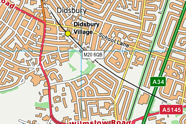 M20 6QB map - OS VectorMap District (Ordnance Survey) M20 6QB map - OS VectorMap District (Ordnance Survey)