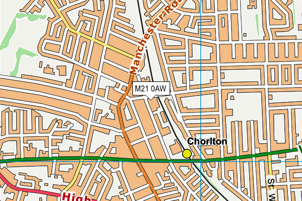M21 0AW map - OS VectorMap District (Ordnance Survey) M21 0AW map - OS VectorMap District (Ordnance Survey)