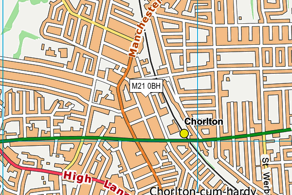 M21 0BH map - OS VectorMap District (Ordnance Survey)