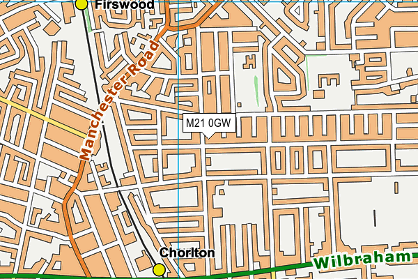 M21 0GW map - OS VectorMap District (Ordnance Survey)