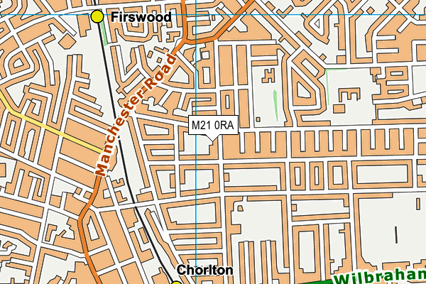 M21 0RA map - OS VectorMap District (Ordnance Survey) M21 0RA map - OS VectorMap District (Ordnance Survey)