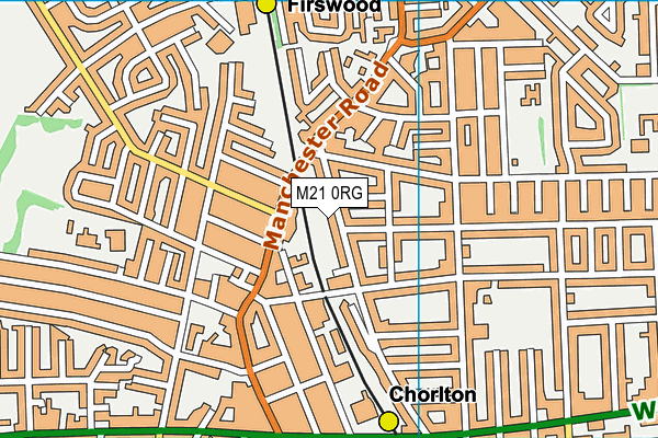 M21 0RG map - OS VectorMap District (Ordnance Survey) M21 0RG map - OS VectorMap District (Ordnance Survey)