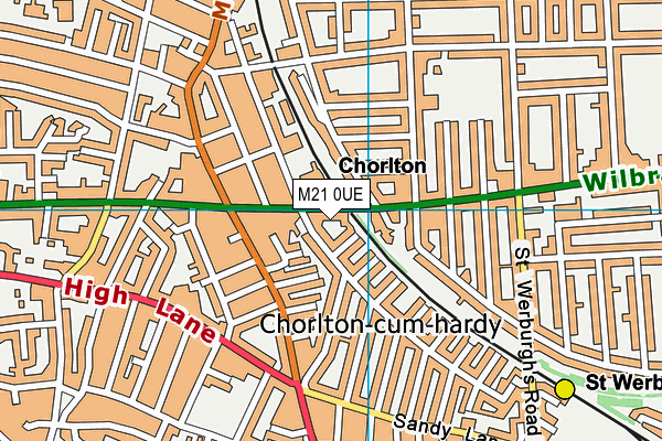 M21 0UE map - OS VectorMap District (Ordnance Survey) M21 0UE map - OS VectorMap District (Ordnance Survey)