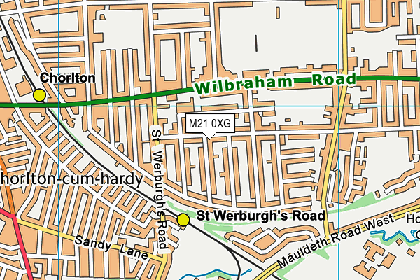 M21 0XG map - OS VectorMap District (Ordnance Survey) M21 0XG map - OS VectorMap District (Ordnance Survey)