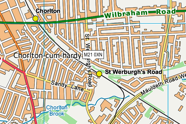 M21 0XN map - OS VectorMap District (Ordnance Survey) M21 0XN map - OS VectorMap District (Ordnance Survey)