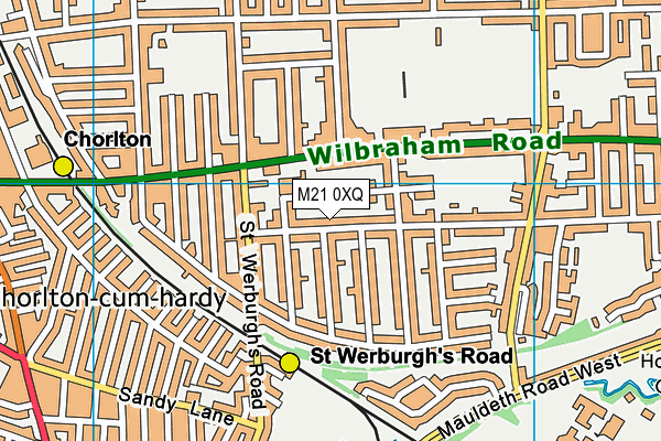 M21 0XQ map - OS VectorMap District (Ordnance Survey) M21 0XQ map - OS VectorMap District (Ordnance Survey)