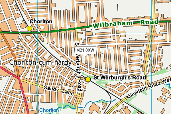 M21 0XW map - OS VectorMap District (Ordnance Survey) M21 0XW map - OS VectorMap District (Ordnance Survey)