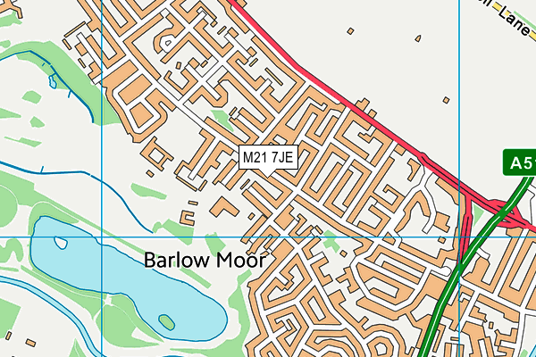 M21 7JE map - OS VectorMap District (Ordnance Survey)