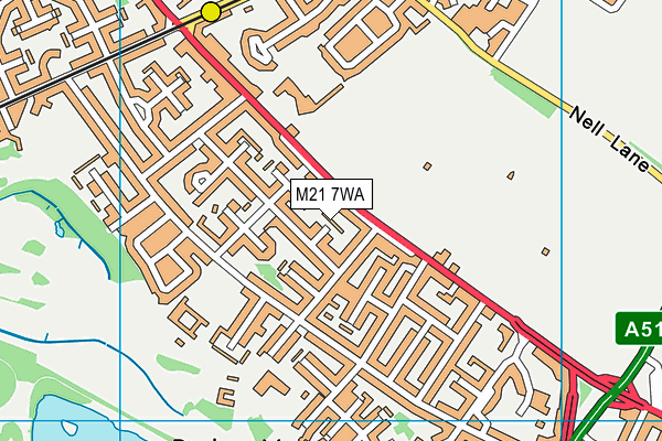 M21 7WA map - OS VectorMap District (Ordnance Survey) M21 7WA map - OS VectorMap District (Ordnance Survey)