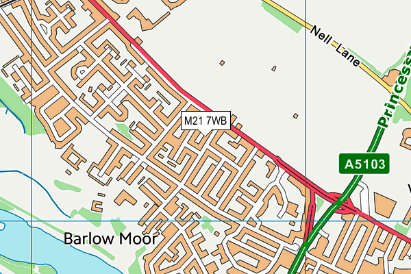 M21 7WB map - OS VectorMap District (Ordnance Survey) M21 7WB map - OS VectorMap District (Ordnance Survey)