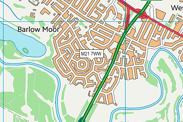 M21 7WW map - OS VectorMap District (Ordnance Survey) M21 7WW map - OS VectorMap District (Ordnance Survey)