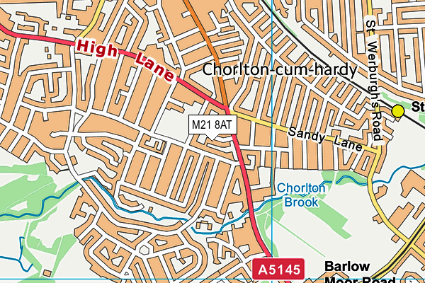 M21 8AT map - OS VectorMap District (Ordnance Survey) M21 8AT map - OS VectorMap District (Ordnance Survey)