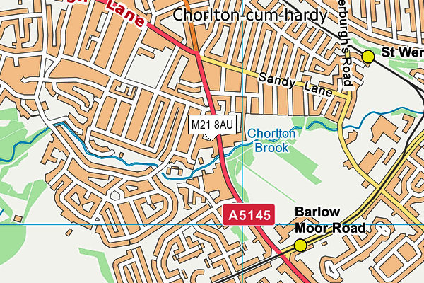 M21 8AU map - OS VectorMap District (Ordnance Survey) M21 8AU map - OS VectorMap District (Ordnance Survey)
