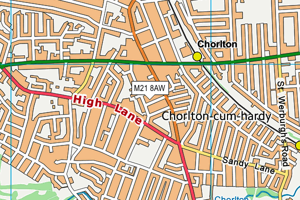 M21 8AW map - OS VectorMap District (Ordnance Survey) M21 8AW map - OS VectorMap District (Ordnance Survey)