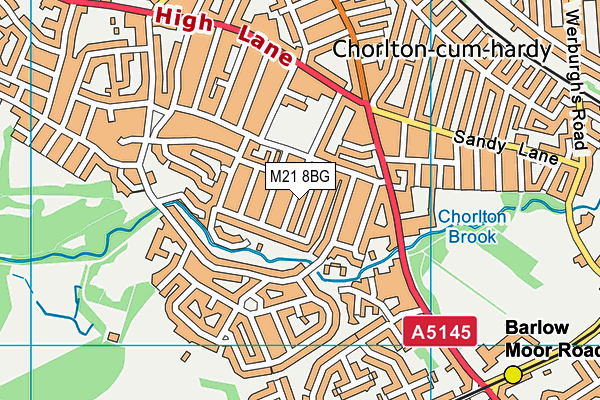 M21 8BG map - OS VectorMap District (Ordnance Survey) M21 8BG map - OS VectorMap District (Ordnance Survey)