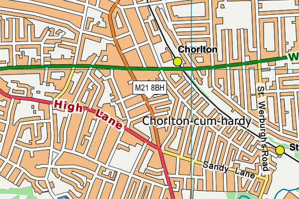 M21 8BH map - OS VectorMap District (Ordnance Survey) M21 8BH map - OS VectorMap District (Ordnance Survey)