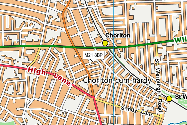 M21 8BP map - OS VectorMap District (Ordnance Survey) M21 8BP map - OS VectorMap District (Ordnance Survey)