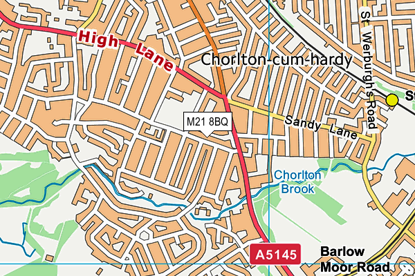 M21 8BQ map - OS VectorMap District (Ordnance Survey) M21 8BQ map - OS VectorMap District (Ordnance Survey)