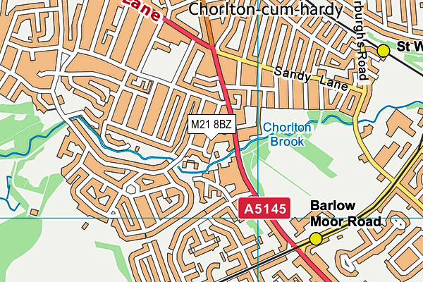 M21 8BZ map - OS VectorMap District (Ordnance Survey) M21 8BZ map - OS VectorMap District (Ordnance Survey)