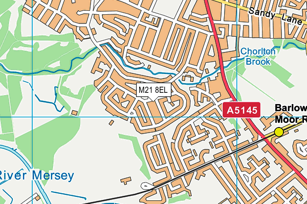 M21 8EL map - OS VectorMap District (Ordnance Survey) M21 8EL map - OS VectorMap District (Ordnance Survey)