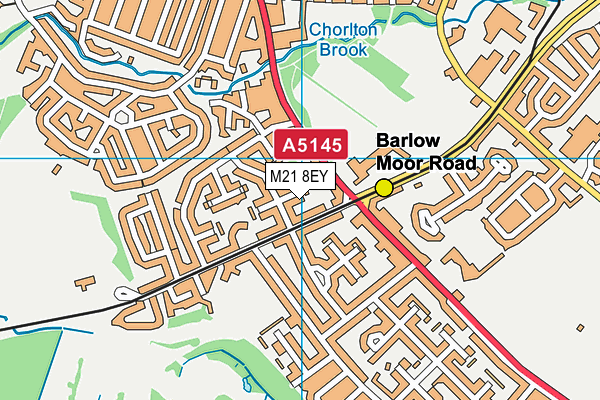 M21 8EY map - OS VectorMap District (Ordnance Survey) M21 8EY map - OS VectorMap District (Ordnance Survey)