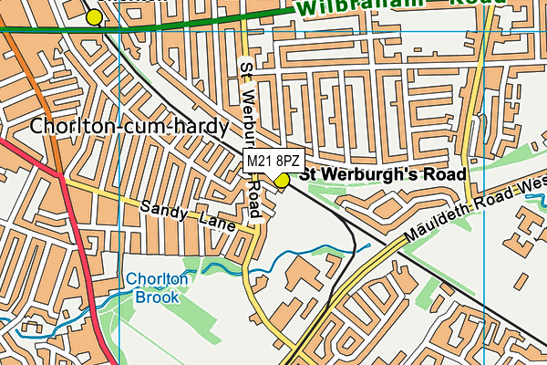 M21 8PZ map - OS VectorMap District (Ordnance Survey)