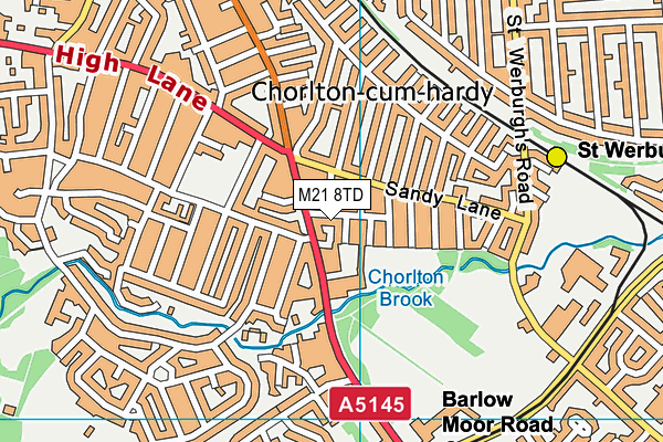 M21 8TD map - OS VectorMap District (Ordnance Survey) M21 8TD map - OS VectorMap District (Ordnance Survey)