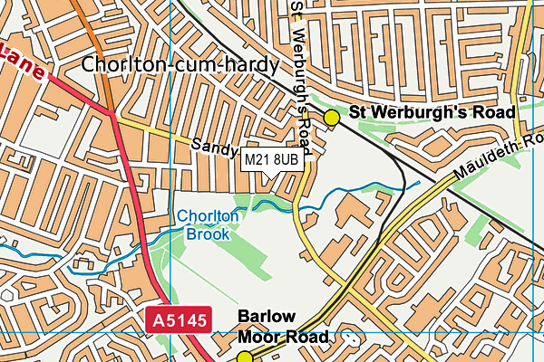 M21 8UB map - OS VectorMap District (Ordnance Survey)