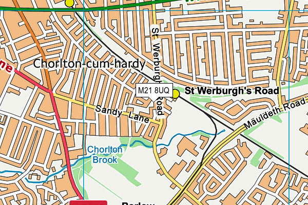 M21 8UQ map - OS VectorMap District (Ordnance Survey) M21 8UQ map - OS VectorMap District (Ordnance Survey)