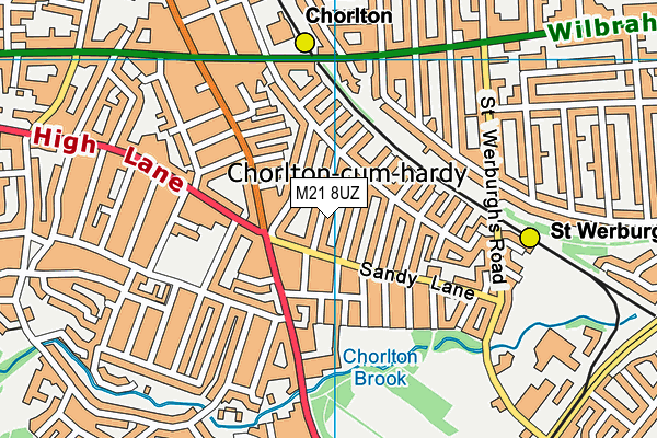 M21 8UZ map - OS VectorMap District (Ordnance Survey) M21 8UZ map - OS VectorMap District (Ordnance Survey)