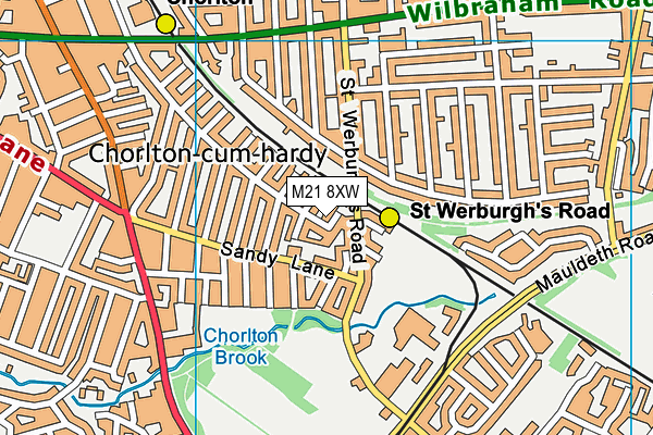M21 8XW map - OS VectorMap District (Ordnance Survey) M21 8XW map - OS VectorMap District (Ordnance Survey)