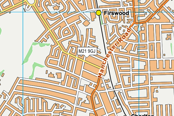 M21 9GJ map - OS VectorMap District (Ordnance Survey) M21 9GJ map - OS VectorMap District (Ordnance Survey)