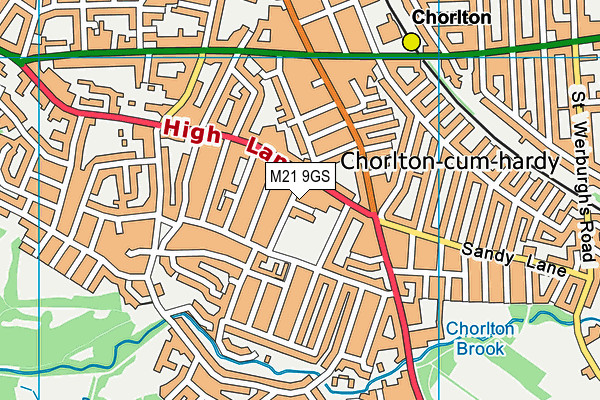 M21 9GS map - OS VectorMap District (Ordnance Survey) M21 9GS map - OS VectorMap District (Ordnance Survey)
