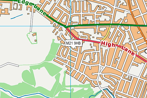 M21 9HB map - OS VectorMap District (Ordnance Survey)