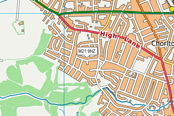M21 9HZ map - OS VectorMap District (Ordnance Survey)