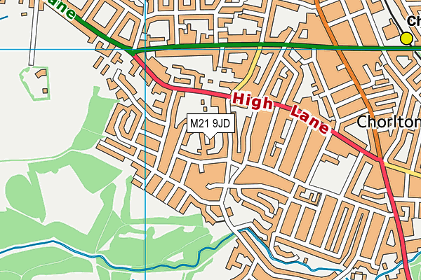 M21 9JD map - OS VectorMap District (Ordnance Survey) M21 9JD map - OS VectorMap District (Ordnance Survey)