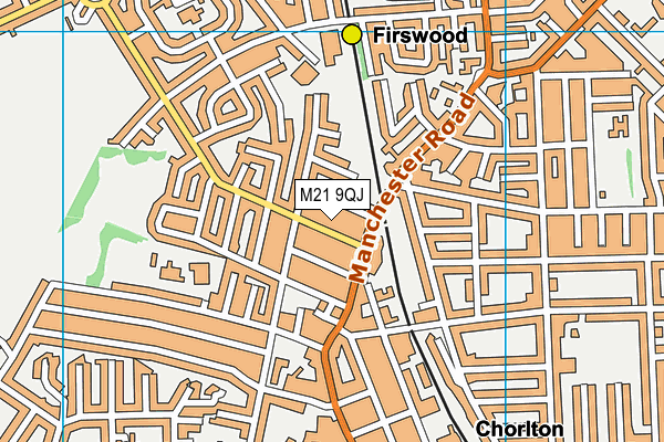 M21 9QJ map - OS VectorMap District (Ordnance Survey) M21 9QJ map - OS VectorMap District (Ordnance Survey)