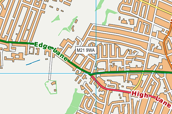 M21 9WA map - OS VectorMap District (Ordnance Survey) M21 9WA map - OS VectorMap District (Ordnance Survey)