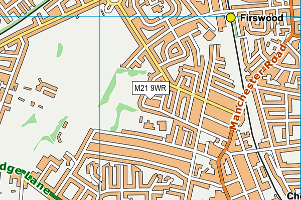 M21 9WR map - OS VectorMap District (Ordnance Survey) M21 9WR map - OS VectorMap District (Ordnance Survey)