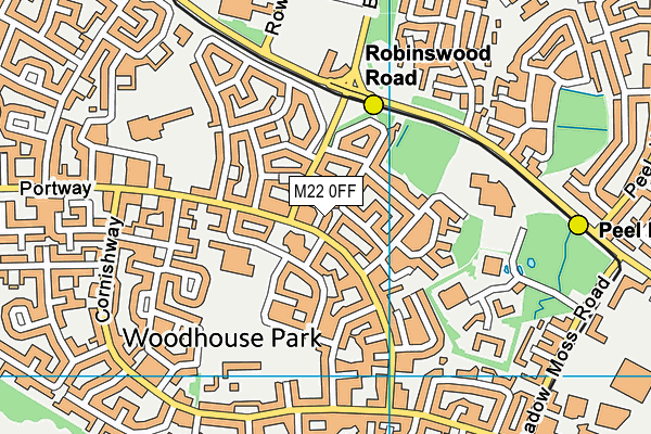 M22 0FF map - OS VectorMap District (Ordnance Survey) M22 0FF map - OS VectorMap District (Ordnance Survey)